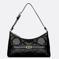 Replica Dior Miss Caro Cigale Mini Bag Macrocannage Black Fake