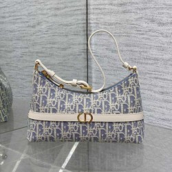 Replica Dior Miss Caro Cigale Mini Bag Oblique Chambray with Raffia Effect Blue Fake