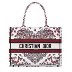 Replica Dior Medium Dior Book Tote Bag embroidered with Pietro Ruffo's multicolor M1286 Red Fake
