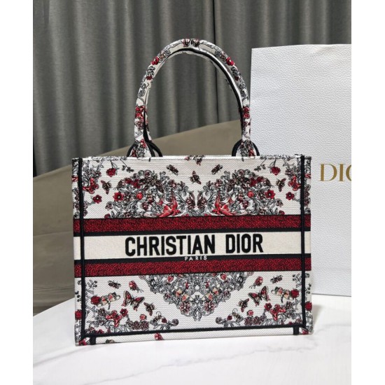Replica Dior Medium Dior Book Tote Bag embroidered with Pietro Ruffo's multicolor M1286 Red Fake Replica Dior Medium Dior Book Tote Bag embroidered with Pietro Ruffo's multicolor M1286 Red Fake