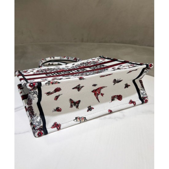 Replica Dior Medium Dior Book Tote Bag embroidered with Pietro Ruffo's multicolor M1286 Red Fake Replica Dior Medium Dior Book Tote Bag embroidered with Pietro Ruffo's multicolor M1286 Red Fake
