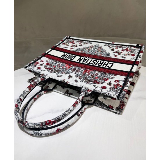 Replica Dior Medium Dior Book Tote Bag embroidered with Pietro Ruffo's multicolor M1286 Red Fake Replica Dior Medium Dior Book Tote Bag embroidered with Pietro Ruffo's multicolor M1286 Red Fake