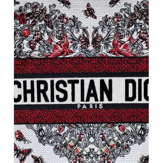 Replica Dior Medium Dior Book Tote Bag embroidered with Pietro Ruffo's multicolor M1286 Red Fake Replica Dior Medium Dior Book Tote Bag embroidered with Pietro Ruffo's multicolor M1286 Red Fake