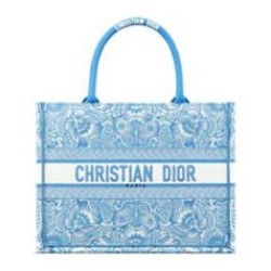 Replica Dior Medium Dior Book Tote M1286 embroidered with the celestial D-Butterfly Paisley motif blue/white  Fake