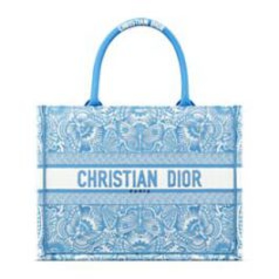 Replica Dior Medium Dior Book Tote M1286 embroidered with the celestial D-Butterfly Paisley motif blue/white Fake Replica Dior Medium Dior Book Tote M1286 embroidered with the celestial D-Butterfly Paisley motif blue/white Fake