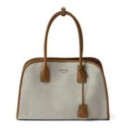 Replica Prada Medium Linen Blend Tote Bag 1BG572 Coffee Fake