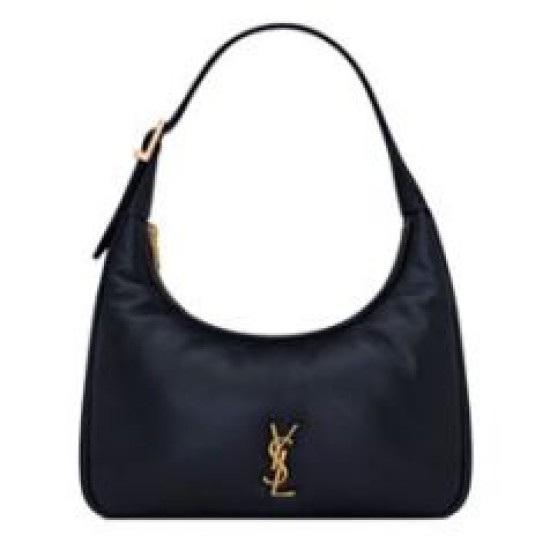 Replica YSL Saint Laurent Calypso Mini Hobo Bag Plunged Black Fake
