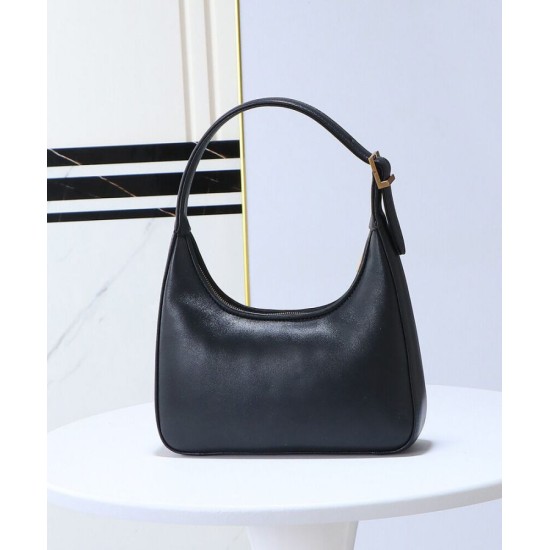 Replica YSL Saint Laurent Calypso Mini Hobo Bag Plunged Black Fake