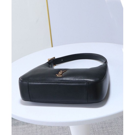 Replica YSL Saint Laurent Calypso Mini Hobo Bag Plunged Black Fake