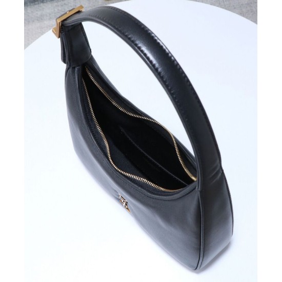 Replica YSL Saint Laurent Calypso Mini Hobo Bag Plunged Black Fake