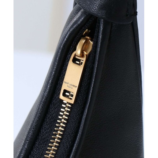 Replica YSL Saint Laurent Calypso Mini Hobo Bag Plunged Black Fake