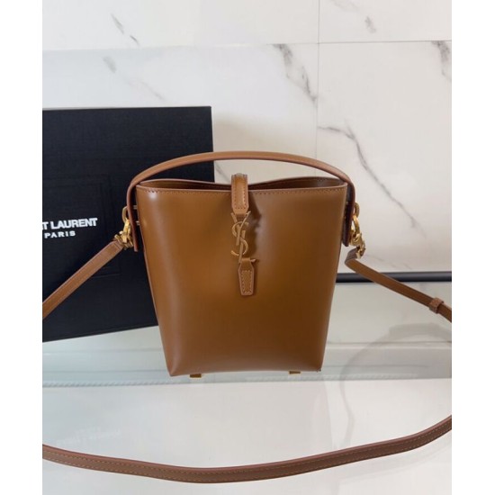 Replica YSL Saint Laurent Le 37 Mini Shiny Bag 765870  Coffee Fake