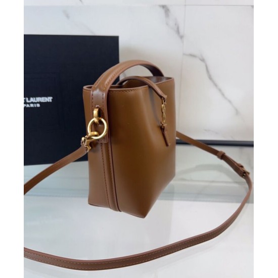 Replica YSL Saint Laurent Le 37 Mini Shiny Bag 765870  Coffee Fake