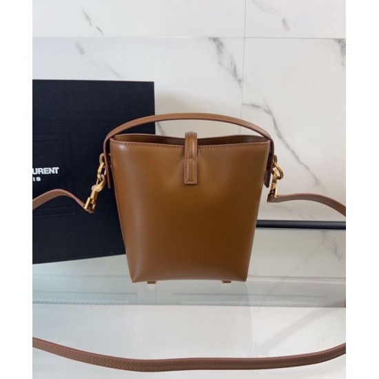 Replica YSL Saint Laurent Le 37 Mini Shiny Bag 765870  Coffee Fake