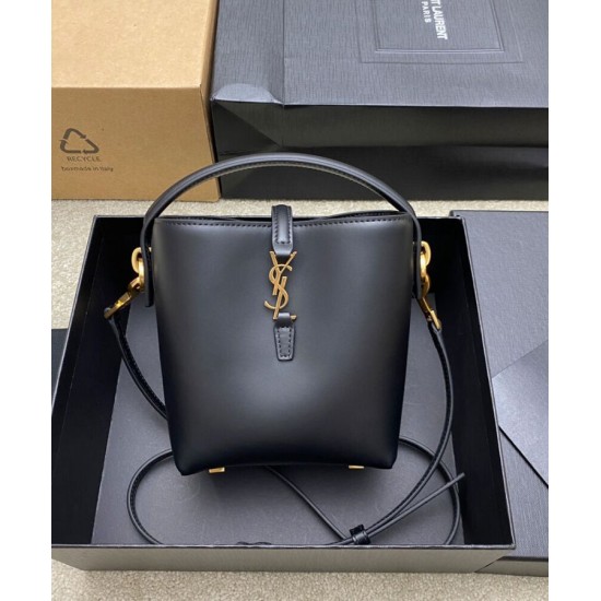 Replica YSL Saint Laurent Le 37 Mini Shiny Bag 765870 Black Fake