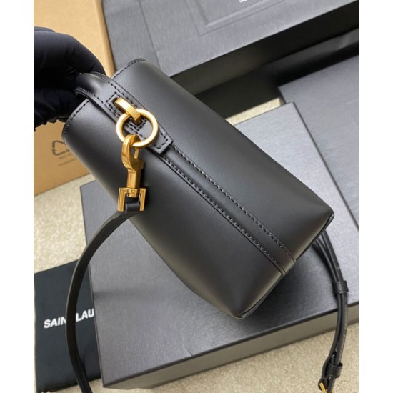 Replica YSL Saint Laurent Le 37 Mini Shiny Bag 765870 Black Fake