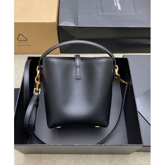 Replica YSL Saint Laurent Le 37 Mini Shiny Bag 765870 Black Fake
