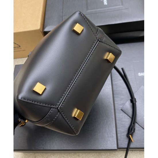 Replica YSL Saint Laurent Le 37 Mini Shiny Bag 765870 Black Fake