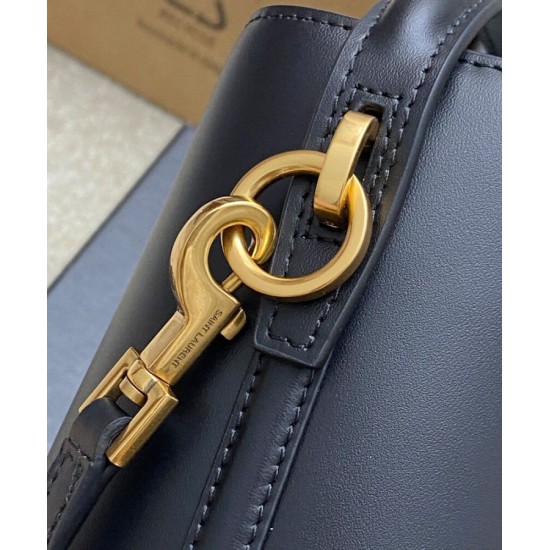 Replica YSL Saint Laurent Le 37 Mini Shiny Bag 765870 Black Fake