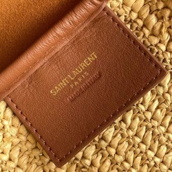 Replica YSL Saint Laurent Le 5 A 7 Supple Small Bag Raffia Coffee Fake