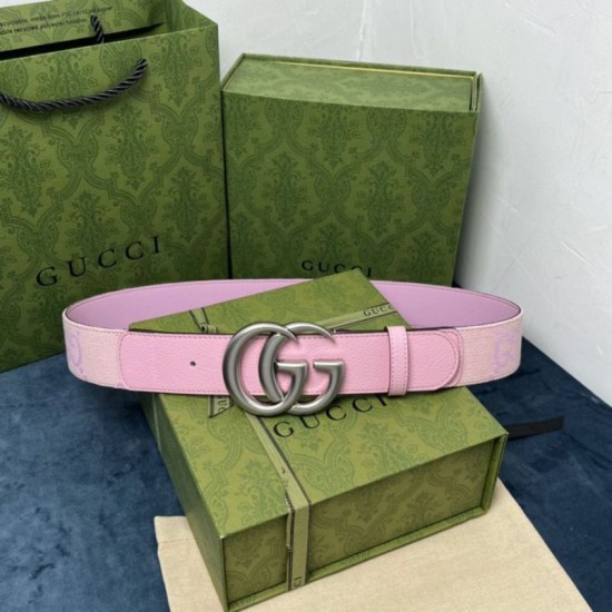 Fake Gucci GG Marmont wide belt 400593 40mm Pink Replica