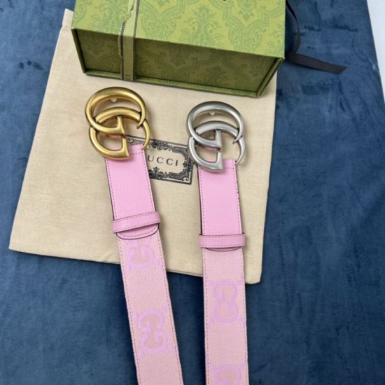 Fake Gucci GG Marmont wide belt 400593 40mm Pink Replica