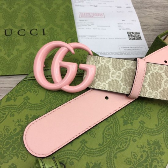Fake Gucci GG Marmont wide belt 400593 40mm Pink Replica