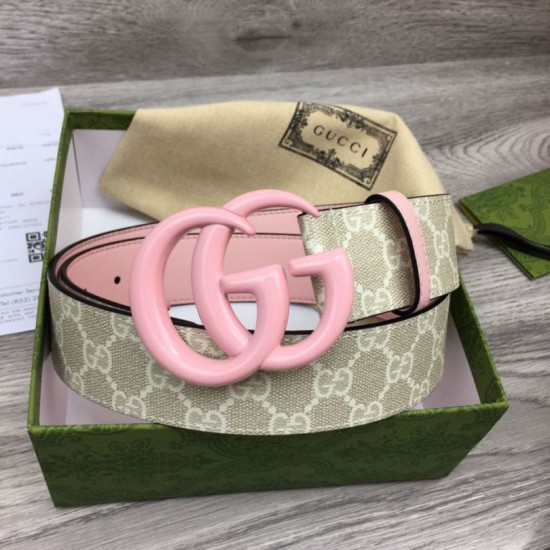 Fake Gucci GG Marmont wide belt 400593 40mm Pink Replica
