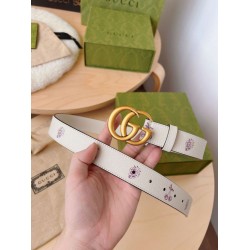 Replica Gucci GG Marmont thin belt 625839 30mm Gold