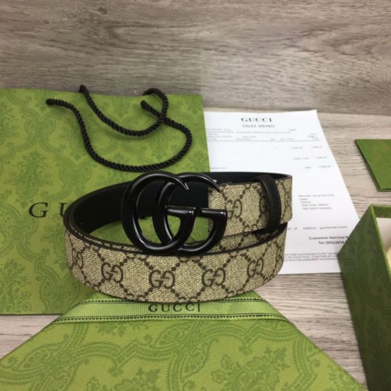 Replica Gucci GG Marmont thin belt 414516 Brown