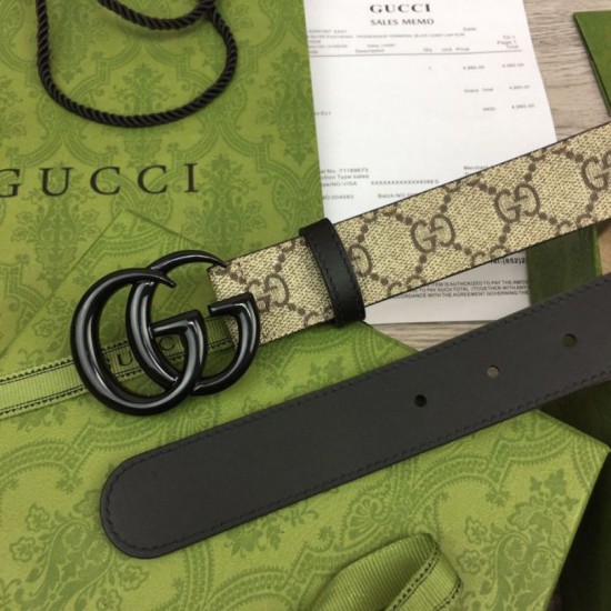 Replica Gucci GG Marmont thin belt 414516 Brown