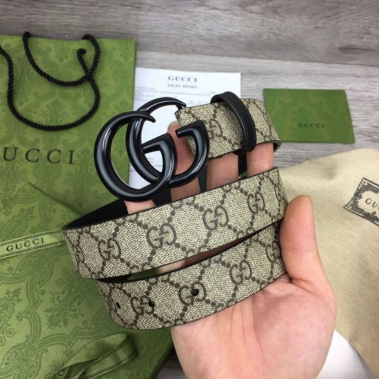 Replica Gucci GG Marmont thin belt 414516 Brown