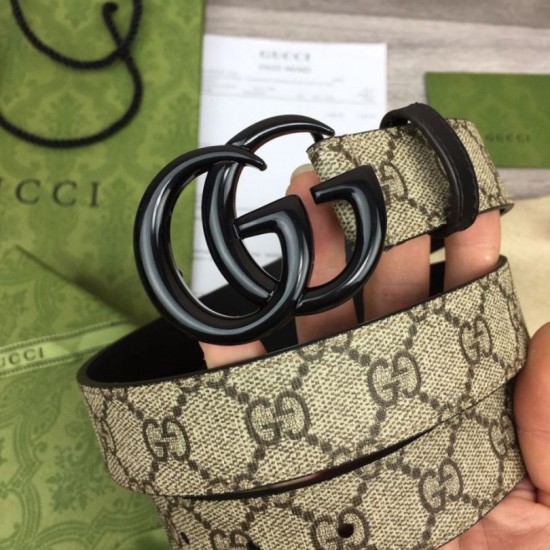 Replica Gucci GG Marmont thin belt 414516 Brown