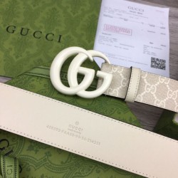 Replica Gucci GG Marmont wide belt 400593 40mm White