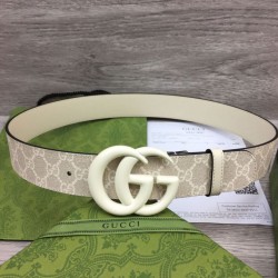 Replica Gucci GG Marmont wide belt 400593 40mm White