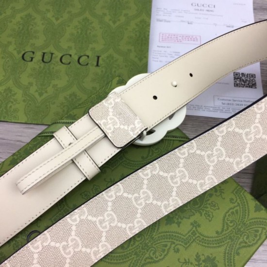 Replica Gucci GG Marmont wide belt 400593 40mm White