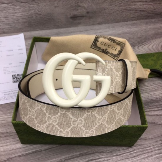 Replica Gucci GG Marmont wide belt 400593 40mm White