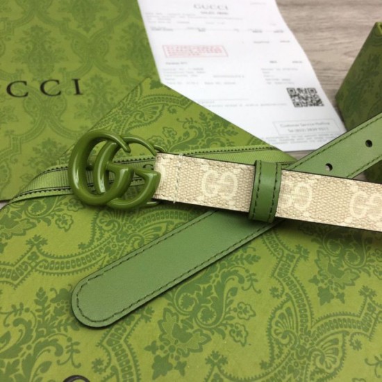 Fake Gucci GG Marmont thin belt 409417 20mm Green Replica