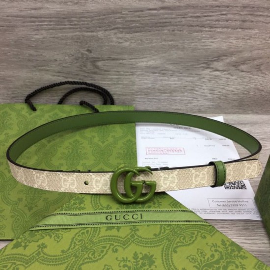 Fake Gucci GG Marmont thin belt 409417 20mm Green Replica