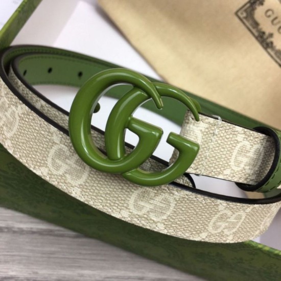 Fake Gucci GG Marmont thin belt 409417 20mm Green Replica