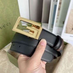 Replica Gucci reversible belt with Square G buckle 626974 Gold Hardware