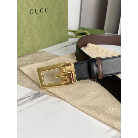 Replica Gucci reversible belt with Square G buckle 626974 Gold Hardware