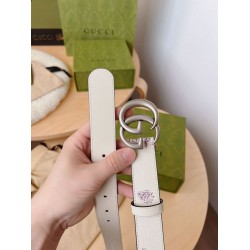 Fake Gucci GG Marmont thin belt 625839 30mm Silver Replica