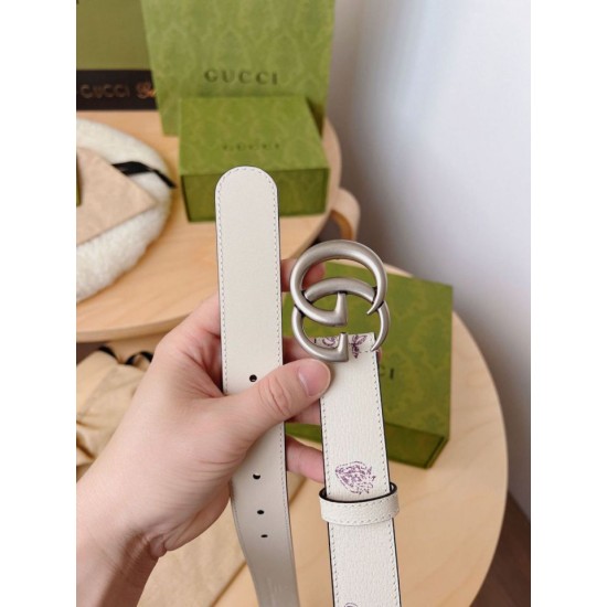 Replica Gucci GG Marmont thin belt 625839 30mm Silver Fake Gucci GG Marmont thin belt 625839 30mm Silver Replica
