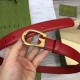 Replica Gucci Thin Belt with G buckle 655566 Red