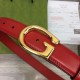 Replica Gucci Thin Belt with G buckle 655566 Red