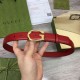 Replica Gucci Thin Belt with G buckle 655566 Red