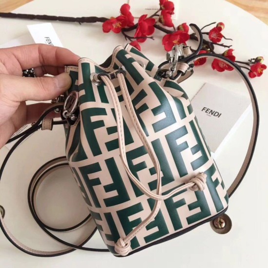 Replica FF Mon Tresor Mini Bucket Bag Nude Calfskin