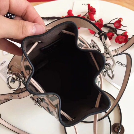 Replica FF Mon Tresor Mini Bucket Bag Nude Calfskin