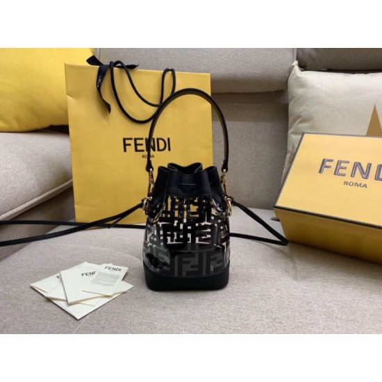 Replica Mon Tresor Mini Bucket Bag Transparent PU Black